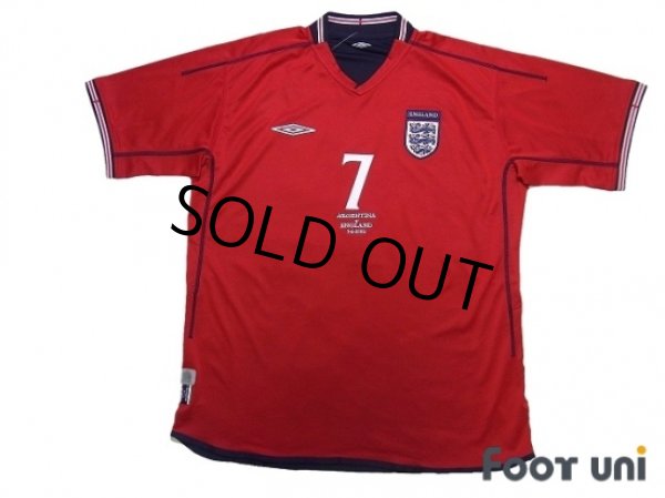 Photo1: England 2002 Away Shirt #7 Beckham ARGENTINA v ENGLAND 7·6·2002 w/tags (1)