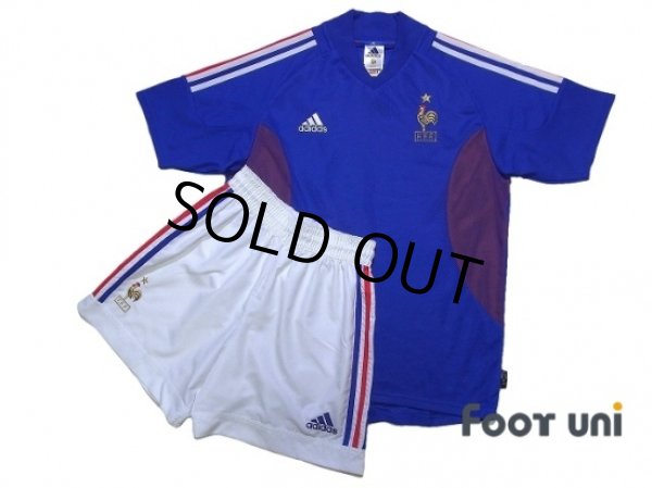 Photo1: France 2002 Home Shirt and Shorts Set (1)