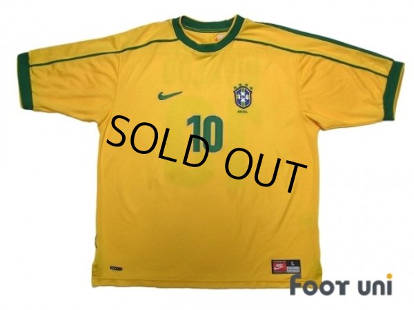 Photo1: Brazil 1998 Home Shirt #10 Rivaldo (1)