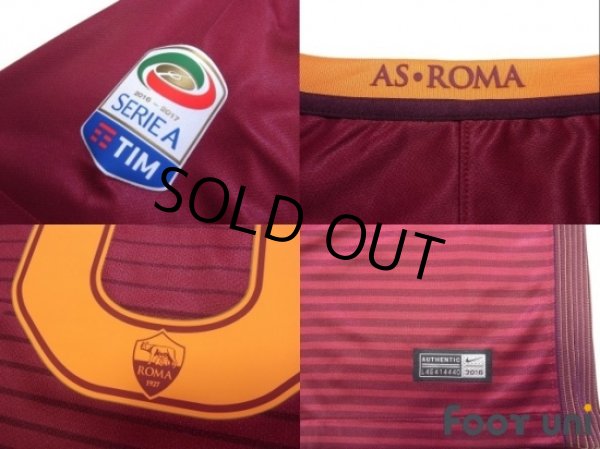 Photo7: AS Roma 2016-2017 Home Shirt #10 Totti Serie A Tim Patch/Badge w/tags (7)