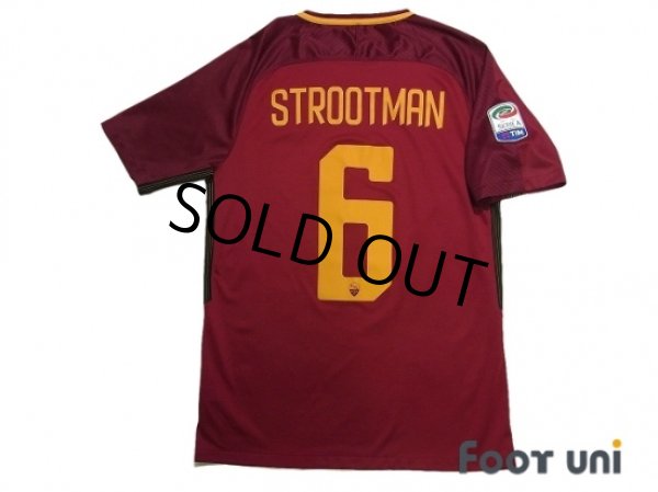 Photo2: AS Roma 2017-2018 Home Shirt #6 Strootman Serie A Tim Patch/Badge (2)