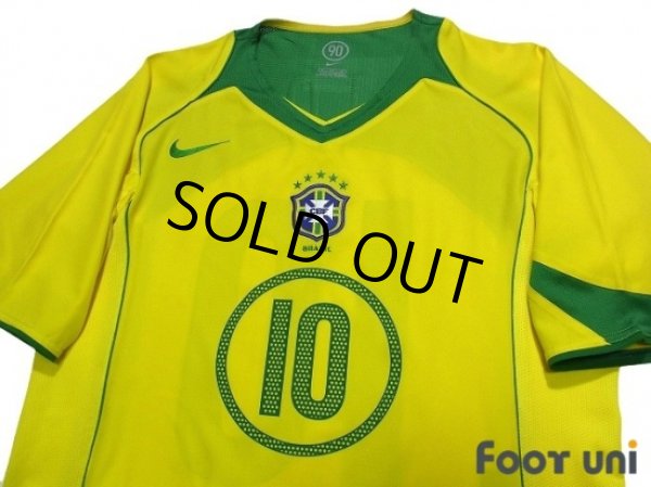 Photo3: Brazil 2004 Home Shirt #10 Ronaldinho (3)