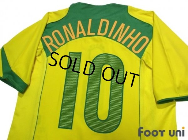 Photo4: Brazil 2004 Home Shirt #10 Ronaldinho (4)