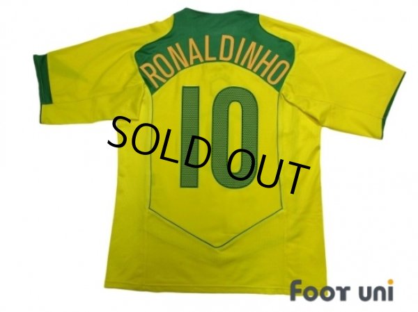 Photo2: Brazil 2004 Home Shirt #10 Ronaldinho (2)