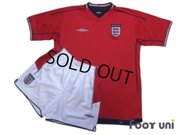 Photo1: England 2002 Away Reversible Shirts and shorts Set (1)