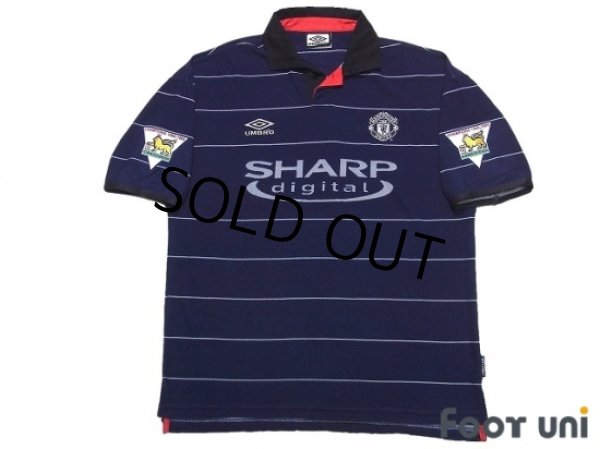 Photo1: Manchester United 1999-2000 Away Shirt #7 Beckham Champions 1998-1999 The F.A. Premier League Patch/Badge (1)