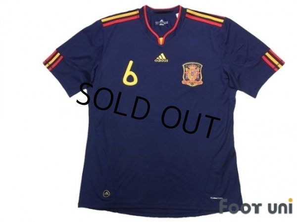 Photo1: Spain 2010 Away Shirt #6 A.Iniesta (1)