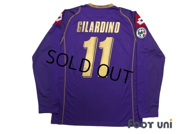 Photo2: Fiorentina 2008-2009 Home Long Sleeve Shirt #11 Gilardino Lega Calcio Serie A Tim Patch/Badge (2)