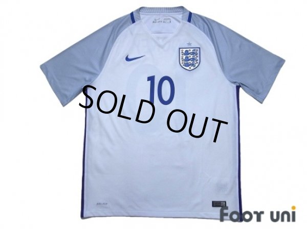 Photo1: England Euro 2016 Home Shirt #10 Rooney (1)