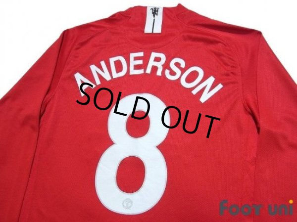 Photo4: Manchester United 2007-2009 Home Long Sleeve Shirt #8 Anderson (4)