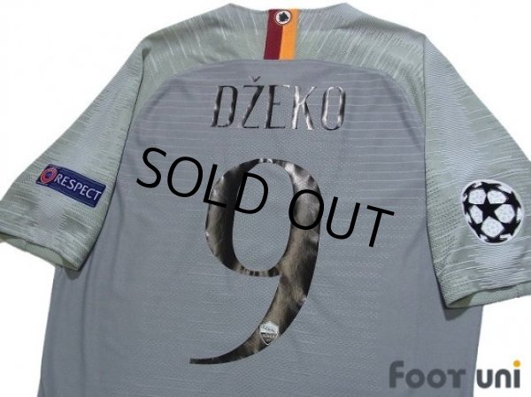 Photo4: AS Roma 2018-2019 Away Authentic Shirt #9 Edin Dzeko Champions League Patch/Badge (4)
