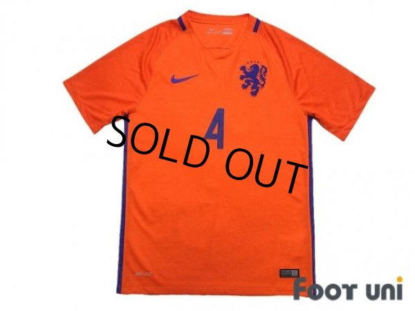 Photo1: Netherlands 2016 Home Shirt #4 Virgil van Dijk (1)