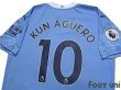 Photo4: Manchester City 2020-2021 Home Shirt #10 Kun Aguero Premier League Patch/Badge (4)