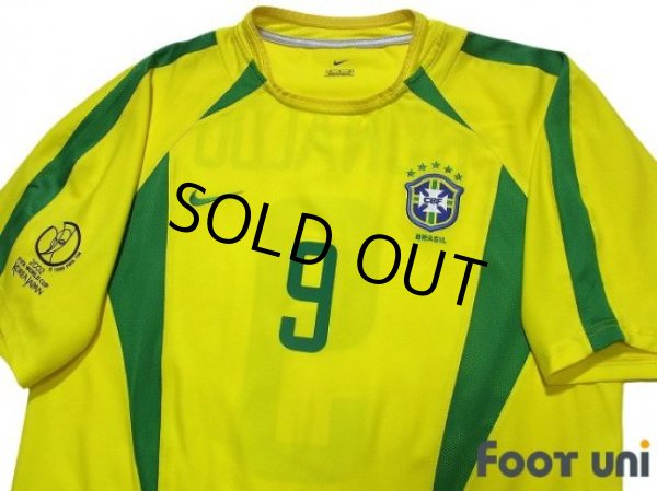 Photo3: Brazil 2002 Home Shirt #9 Ronaldo 2002 FIFA World Cup Korea Japan Patch/Badge (3)