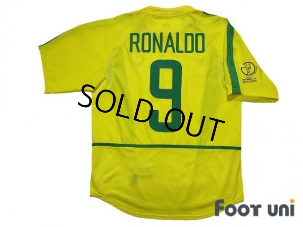Photo2: Brazil 2002 Home Shirt #9 Ronaldo 2002 FIFA World Cup Korea Japan Patch/Badge (2)