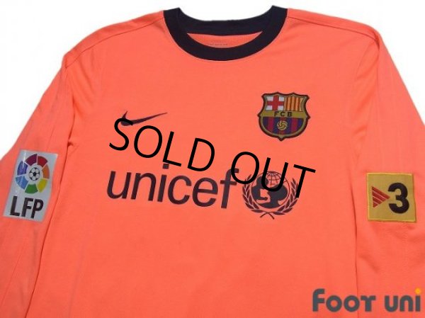 Photo3: FC Barcelona 2009-2010 Away Authentic Long Sleeve Shirt #28 Jonathan Dos Santos LFP Patch/Badge (3)