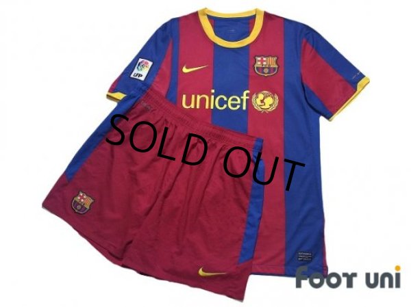 Photo1: FC Barcelona 2010-2011 Home Shirt and Shorts Set LFP Patch/Badge (1)