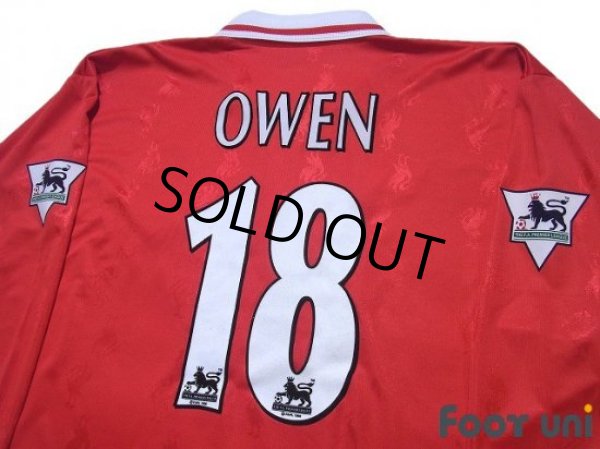 Photo4: Liverpool 1996-1998 Home Long Sleeve Shirt #18 Owen The F.A. Premier League Patch/Badge (4)