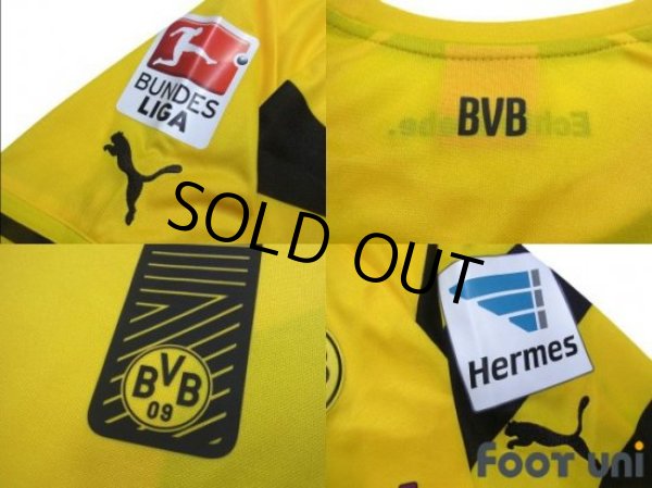 Photo7: Borussia Dortmund 2014-2015 Home Long Sleeve Shirt #7 Shinji Kagawa Bundesliga Patch/Badge (7)