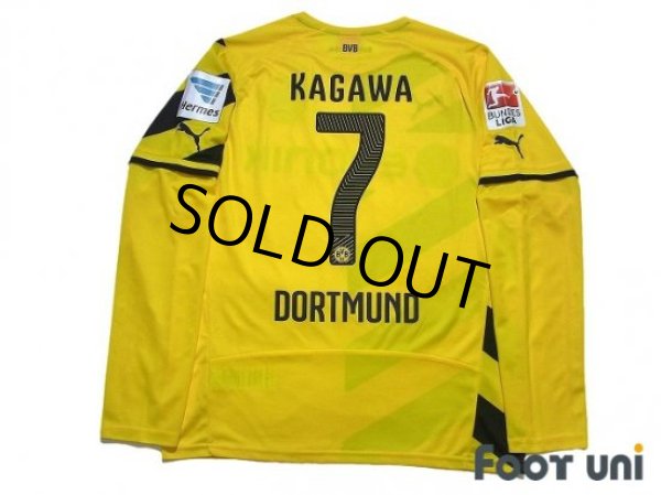 Photo2: Borussia Dortmund 2014-2015 Home Long Sleeve Shirt #7 Shinji Kagawa Bundesliga Patch/Badge (2)