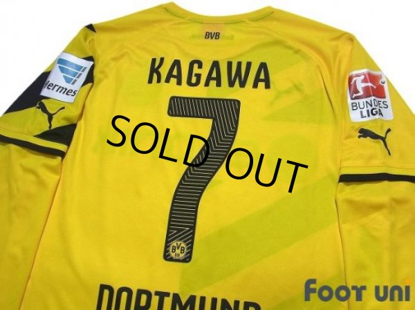 Photo4: Borussia Dortmund 2014-2015 Home Long Sleeve Shirt #7 Shinji Kagawa Bundesliga Patch/Badge (4)