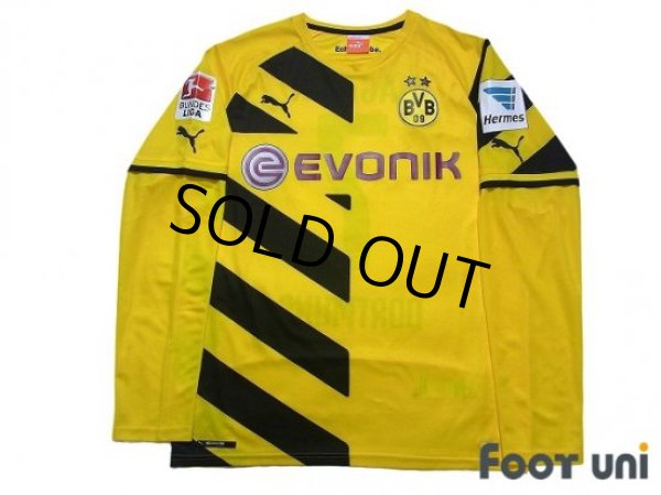 Photo1: Borussia Dortmund 2014-2015 Home Long Sleeve Shirt #7 Shinji Kagawa Bundesliga Patch/Badge (1)