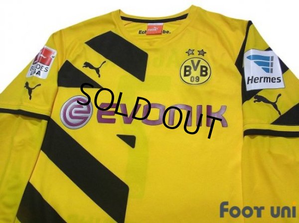 Photo3: Borussia Dortmund 2014-2015 Home Long Sleeve Shirt #7 Shinji Kagawa Bundesliga Patch/Badge (3)