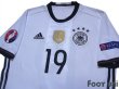 Photo3: Germany Euro 2016 Home Shirts and shorts Set #19 Mario Gotze UEFA Euro 2016 Patch/Badge (3)