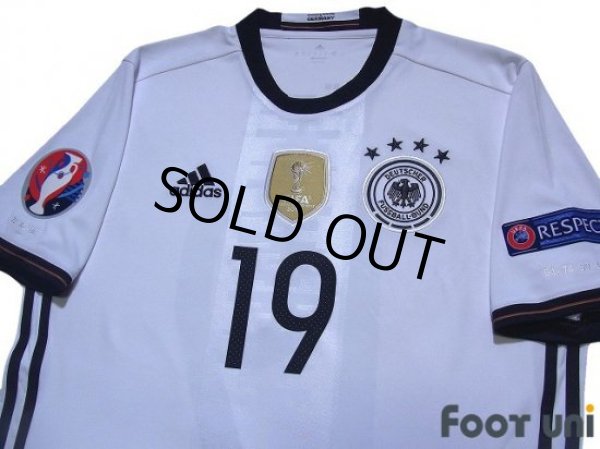 Photo3: Germany Euro 2016 Home Shirts and shorts Set #19 Mario Gotze UEFA Euro 2016 Patch/Badge (3)