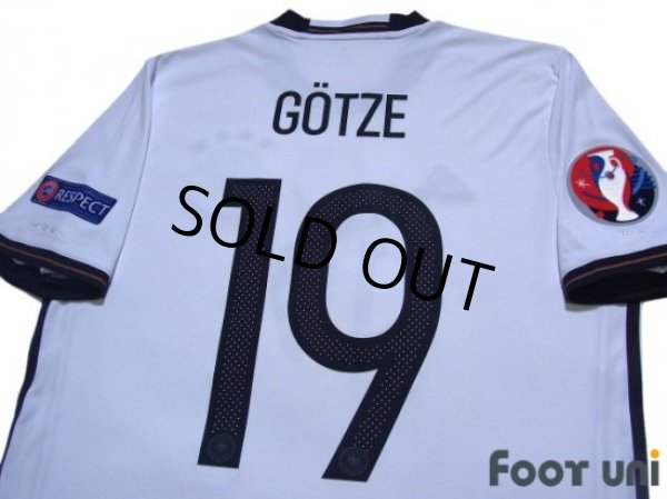 Photo4: Germany Euro 2016 Home Shirts and shorts Set #19 Mario Gotze UEFA Euro 2016 Patch/Badge (4)