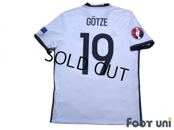 Photo2: Germany Euro 2016 Home Shirts and shorts Set #19 Mario Gotze UEFA Euro 2016 Patch/Badge (2)