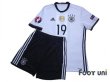 Photo1: Germany Euro 2016 Home Shirts and shorts Set #19 Mario Gotze UEFA Euro 2016 Patch/Badge (1)