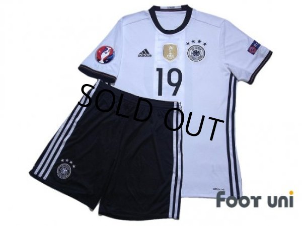 Photo1: Germany Euro 2016 Home Shirts and shorts Set #19 Mario Gotze UEFA Euro 2016 Patch/Badge (1)