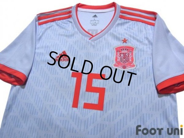 Photo3: Spain 2018 Away Shirt #15 Sergio Ramos (3)