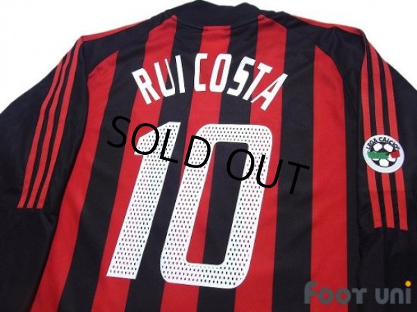 Photo4: AC Milan 2002-2003 Home Long Sleeve Shirt #10 Rui Costa Lega Calcio Patch/Badge (4)