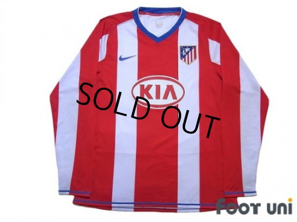 Photo1: Atletico Madrid 2007-2008 Home Authentic Long Sleeve Shirt (1)