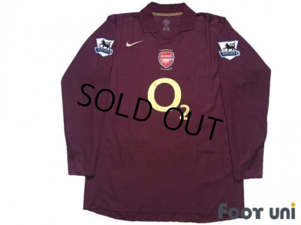 Photo1: Arsenal 2005-2006 Home  Authentic Long Sleeve Shirt #10 Bergkamp w/tags (1)