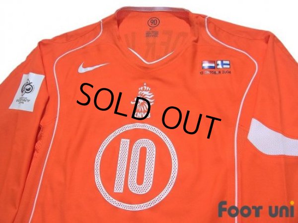 Photo3: Netherlands Euro 2004 Home Authentic Long Sleeve Shirt #10 Van der Vaart (3)