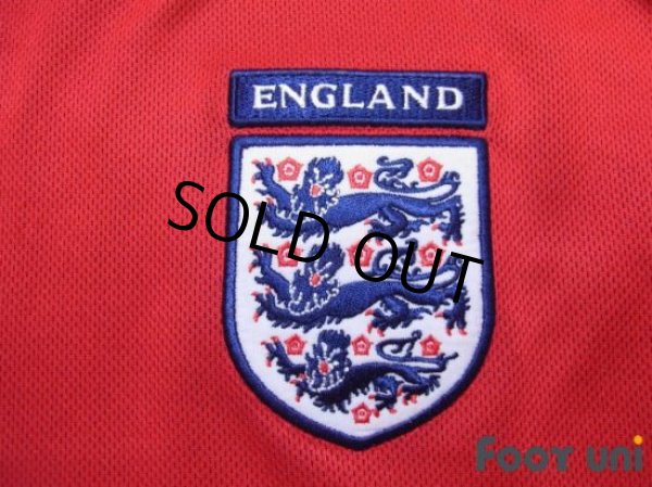 Photo6: England 2002 Away Long Sleeve Shirt #7 Beckham (6)