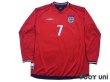 Photo1: England 2002 Away Long Sleeve Shirt #7 Beckham (1)