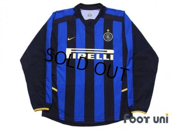 Photo1: Inter Milan 2002-2003 Home Long Sleeve Shirt (1)