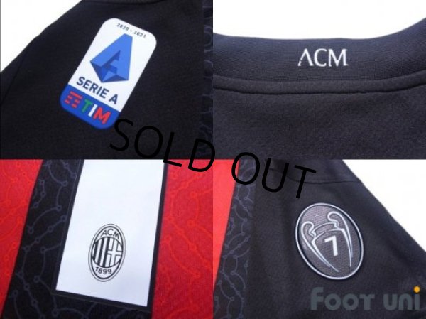 Photo7: AC Milan 2020-2021 Home Shirt #11 Ibrahimovic Serie A Tim Patch/Badge w/tags (7)