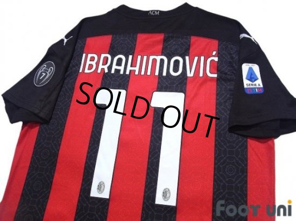 Photo4: AC Milan 2020-2021 Home Shirt #11 Ibrahimovic Serie A Tim Patch/Badge w/tags (4)