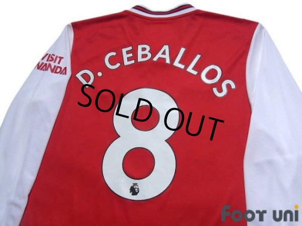Photo4: Arsenal 2019-2020 Home Long Sleeve Shirt #8 Dani Ceballos (4)