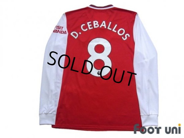 Photo2: Arsenal 2019-2020 Home Long Sleeve Shirt #8 Dani Ceballos (2)