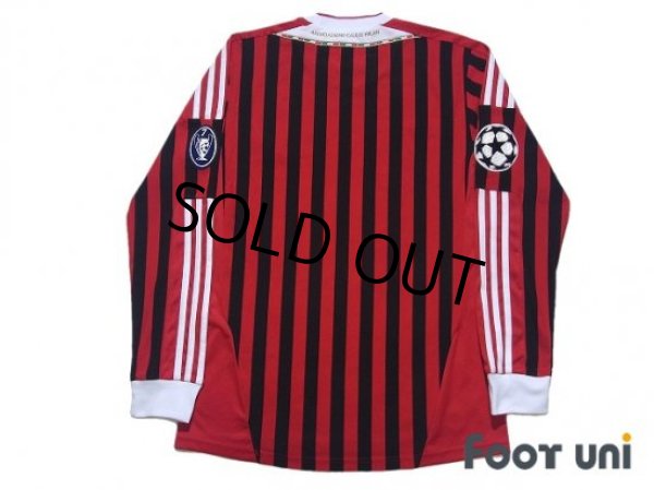 Photo2: AC Milan 2011-2012 Home Long Sleeve Shirt Champions League Patch/Badge (2)