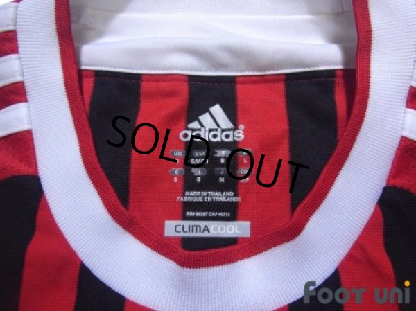 Photo4: AC Milan 2011-2012 Home Long Sleeve Shirt Champions League Patch/Badge (4)