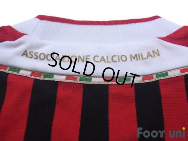 Photo7: AC Milan 2011-2012 Home Long Sleeve Shirt Champions League Patch/Badge (7)