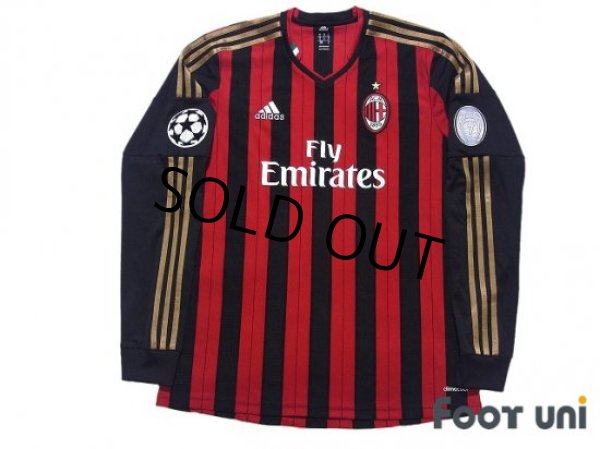 Photo1: AC Milan 2013-2014 Home Long Sleeve Shirt Champions League model Big Year Patch/Badge (1)