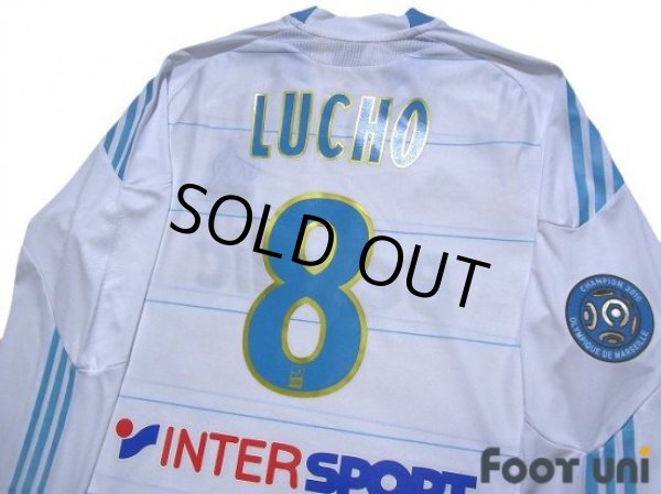 Photo4: Olympique Marseille 2010-2011 Home Long Sleeve Authentic Shirt #8 Lucho Olympique Marseille Champion 2010 Patch/Badge w/tags (4)